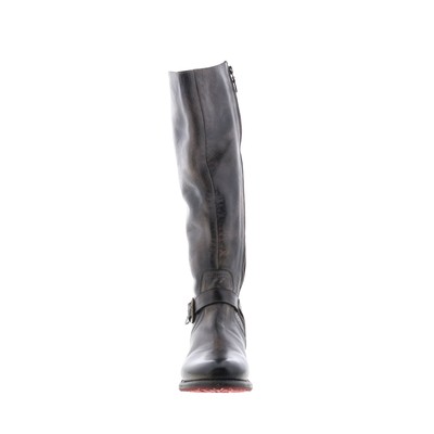 Pre-owned Bed Stu Glaye F315401 Womens Gray Leather Zipper Knee High Boots