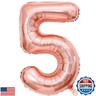 Number 5 Balloon, 5 Balloon, Number Balloons 40 Inch, Rose Gold Large Big Foil Number Balloons for Birthday Party Graduation Wedding Anniversary Baby Shower Bachelorette Decoration Supplies-Rose Gold