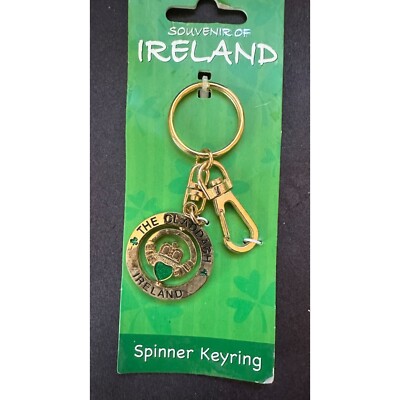The Claddagh Ireland Spinner Key Ring Purse Charm Souvenir of Ireland NWT