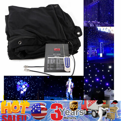 LED Stage Star Backdrop Wedding Party Xmas Curtain , Velvet Material 20x10FT NEW