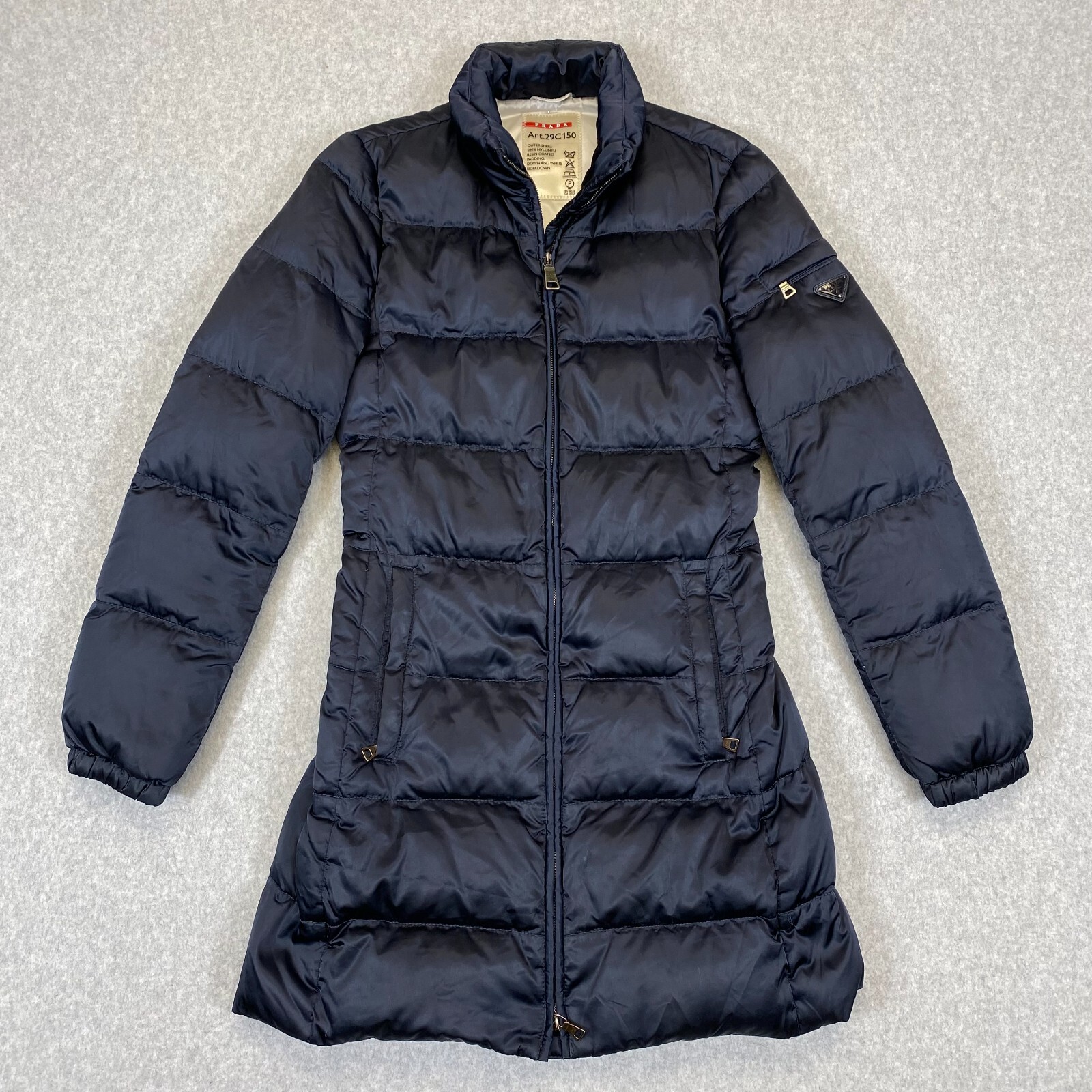 【関税&送料込】Prada Jacket Prada Hooded Re Nylon Blouson Jacket Full Zip Navy Blue
