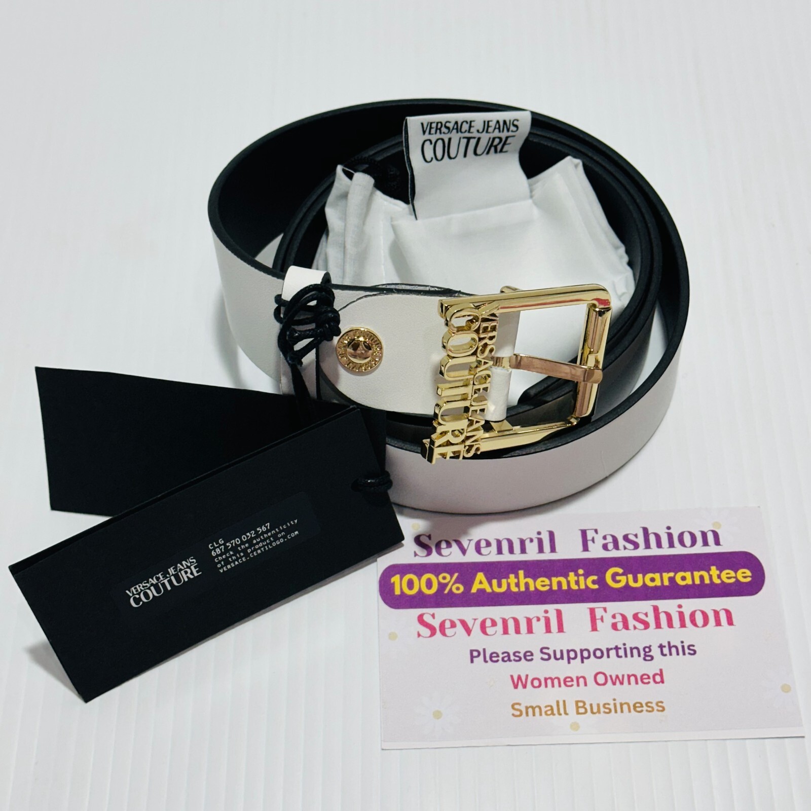Versace Jeans Couture Belt Women 105/ 42/L White Genuine Versace Jeans Couture Belt Women 105/ 42/L White Genuine