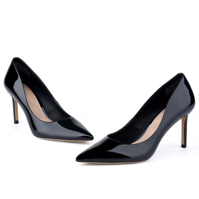 Womens Heels Pumps Office Career Casual Shoes Pointed Toe Shiny Pumps Size 6-11