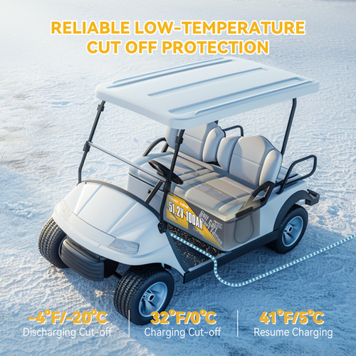 Power Queen 48V 100Ah Bluetooth Golf Cart Lithium Battery Low Temp. Cut Off BMS
