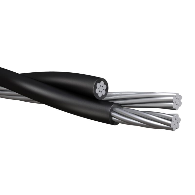 Per Foot Voluta 6-6-6 Triplex Aluminum Overhead Service Drop Cable Black 600v