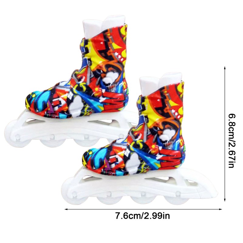 2Sets Mini Roller Skates For Fingers Fingerboard Mini Skateboard Shoes Kids Gift