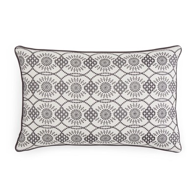 Sky Eyelet Stripe Decorative Pillow, 12'' x 18'' Cotton Rectangular Light/Grey