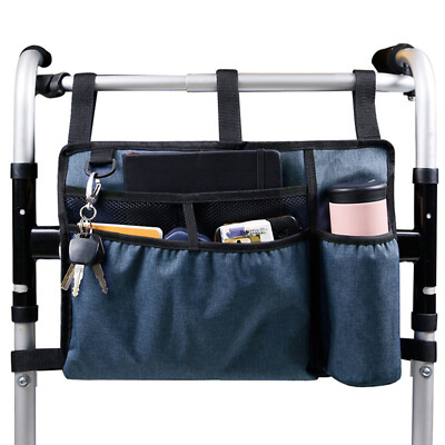 Walker Bag with Cup Holder Large Capacity Storage Pouch Wheelchairs jetvQ