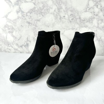 Blondo Valli Black Suede Waterproof Block Heel Booties Size 7M