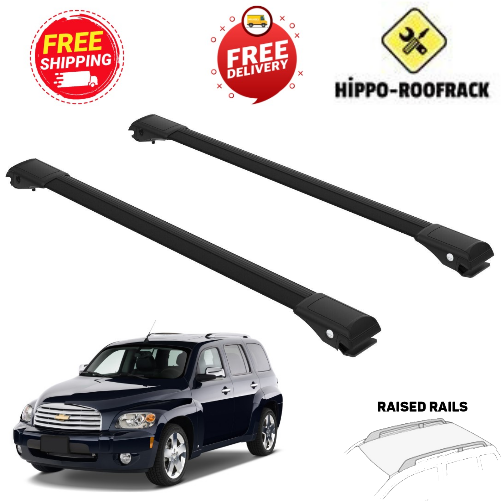 Cross Bars Black Set 2 Pcs