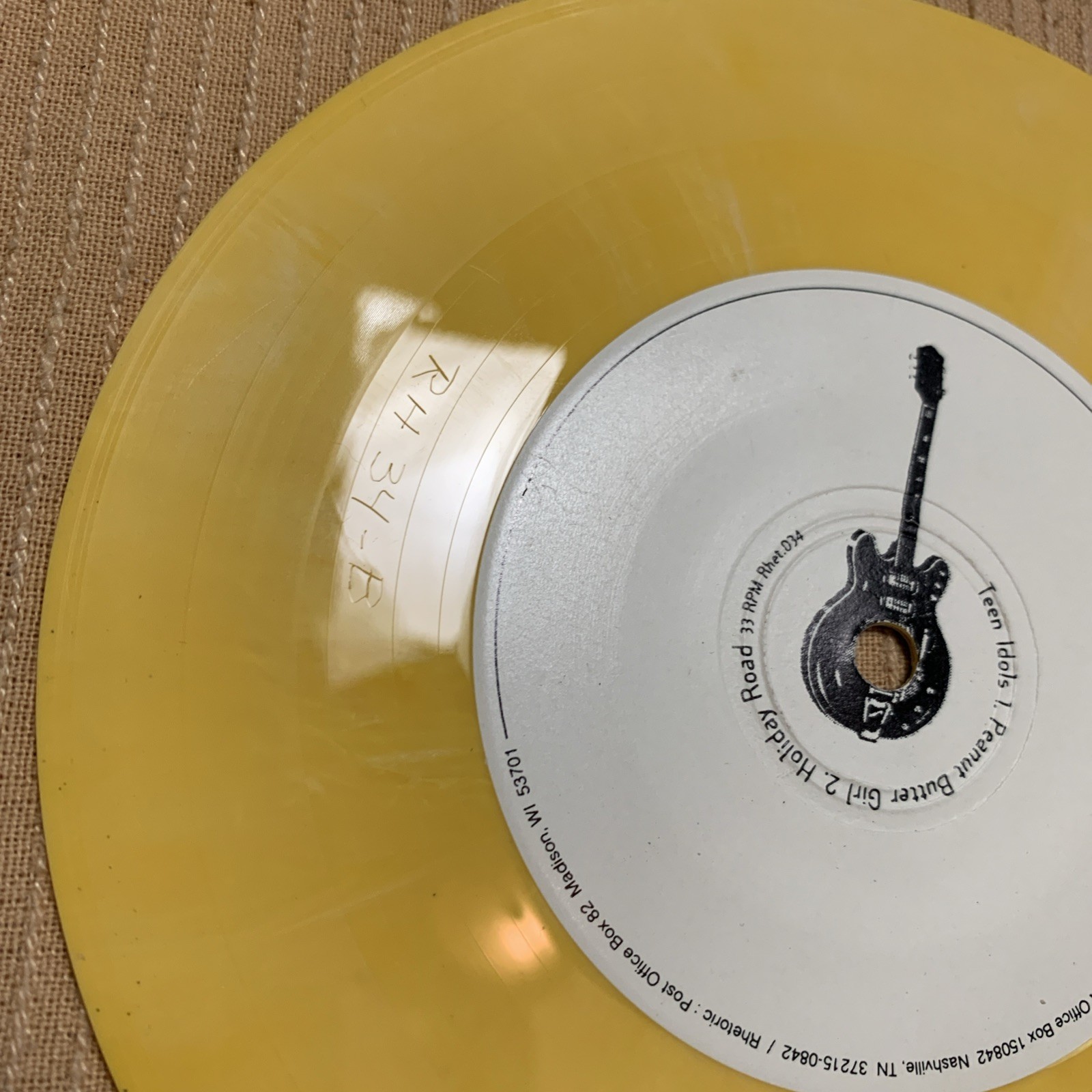 TEEN IDOLS Mulligan Stu Split 7” Record LP Vinyl Punk Rare Yellow Marble VGC
