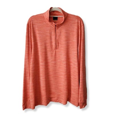 Greg Norman Mens Play Dry Golf Pullover Coral Stretch Long Sleeve XL 1/4 Zip