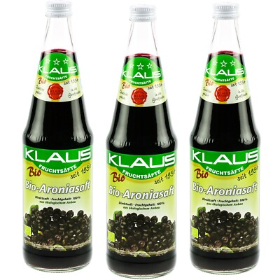 3x BIO Aroniasaft Direktsaft 100%, Muttersaft, Aroniabeeren Aronia Saft, MEHRWEG