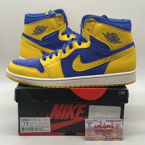 Size 13 - Air Jordan 1 Retro OG High Laney Blue Yellow