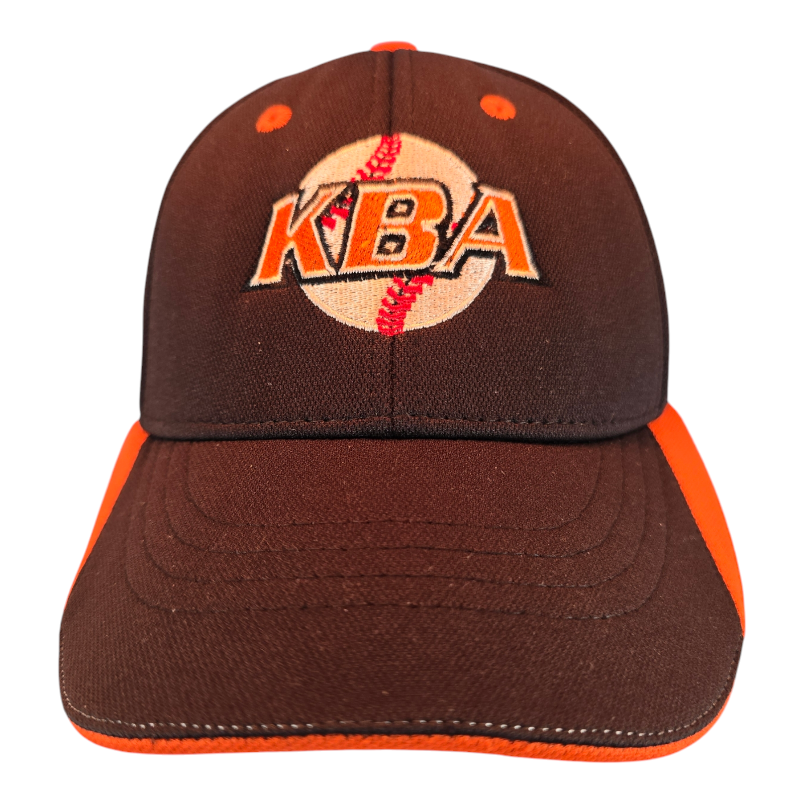 KBA Youth Baseball Hat Cap Orange & Black A-Flex Small 7 !/4