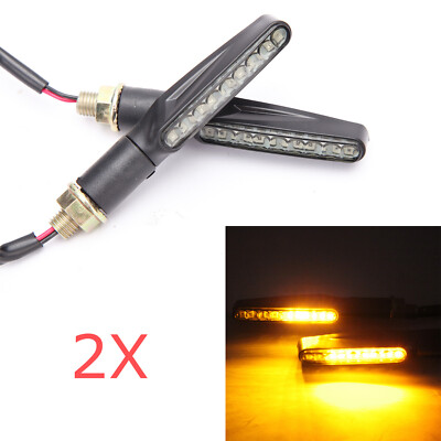 2x Universal Motorcycle Bike LED Amber Turn Signal Blinker Light Indicators US