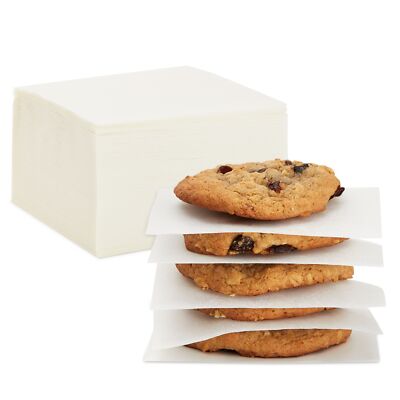 1000 Pack Precut Bleached Parchment Paper Sheets, Non-Stick Square, White, 4x4''