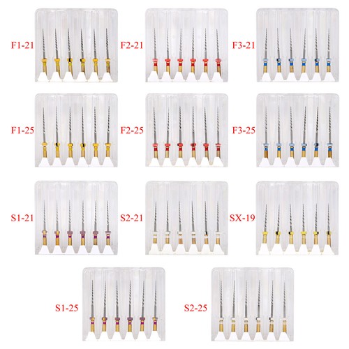 SX-F3 21mm/25mm 6pcs/pack Dental Engine Use NiTi Super Rotary File Machine Taper