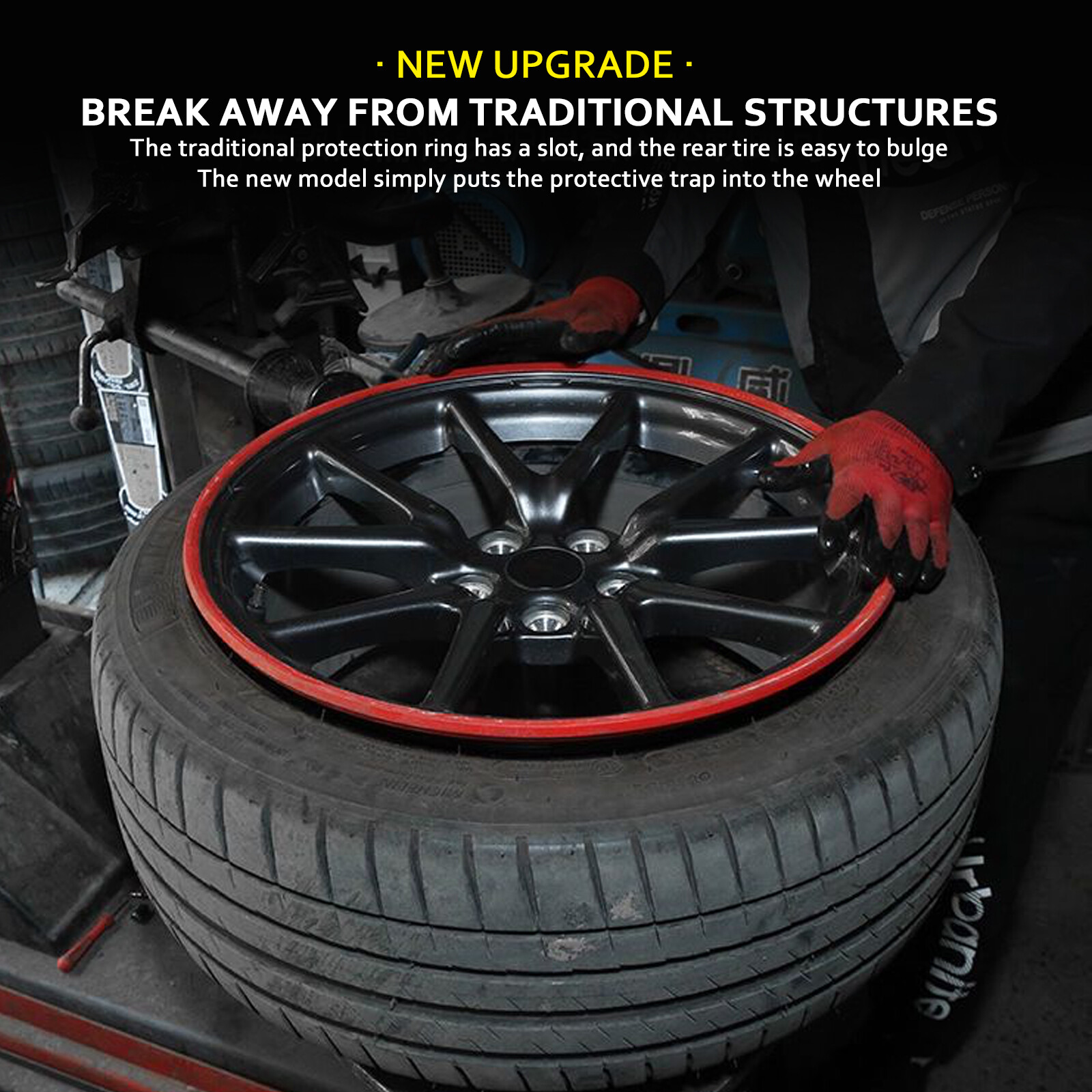 4pcs 16-20 Inch Car Wheel Hub Rim Trim Tire Ring Guard Strip Protector Decor