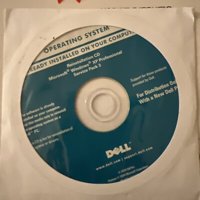 Microsoft Window XP Professional SP3 - Dell Operation System CD disk And Key