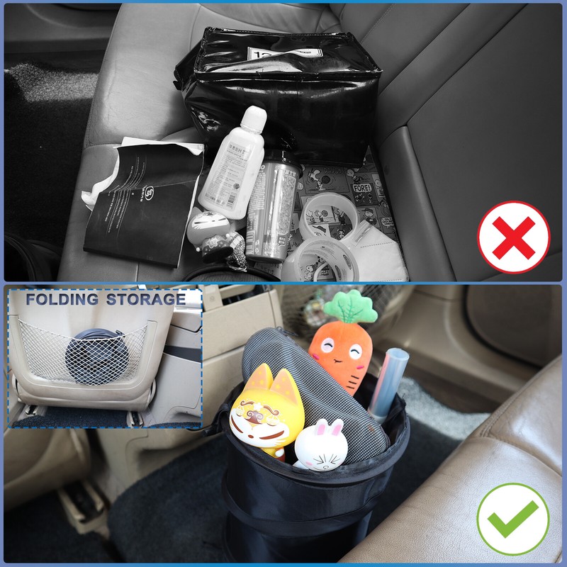 2pcs Mini Auto Car Trash Bag Litter Bin Can Garbage Waste Storage Organizer Box