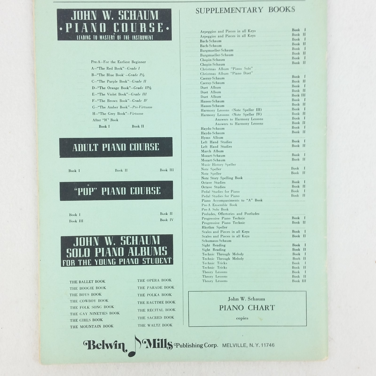 John W. Schaum Pop Piano Course Volume 2 EUC