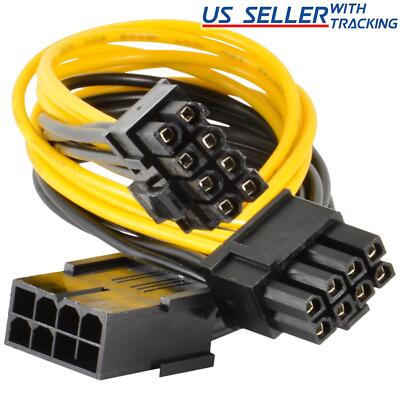 (5-pack) PCI-E 8-pin to 2x 6+2-pin Power Splitter Cable PCIE PCI Express 5X