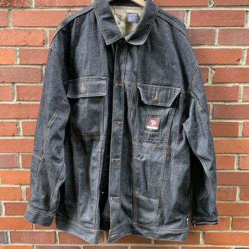 State Property Mens Jacket 2XL Black Denim Cotton Rocawear State Property Mens Jacket 2XL Black Denim Cotton Rocawear
