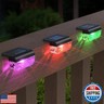 Eyrosa Solar Deck Lights 8 Pack, Solar Lights Outdoor Waterproof for Outside, Stairs, Step, Fence, Yard, Garden, Patio, Pool, Railing (Color Changing)