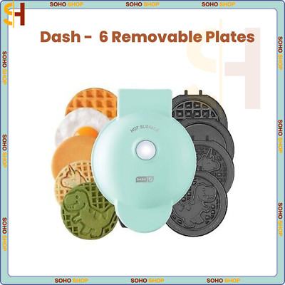 Dash MultiMaker Mini System with 6 x 4'' Removable Plates, Waffle and Griddle