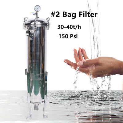 2'' NPT Bag Filter Housing 304 Stainless Steel 150 Psi In/Out #2 Bag with mesh