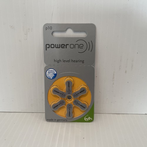 Power One Size 10 Mercury Free 1.45V Hearing Aid Batteries p