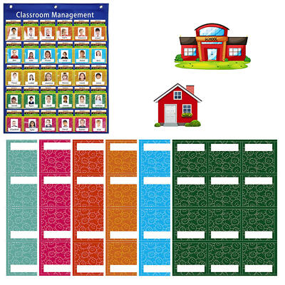 74 Cards Attendance Pocket Chart Classroom Management Pocket Attendance Card
