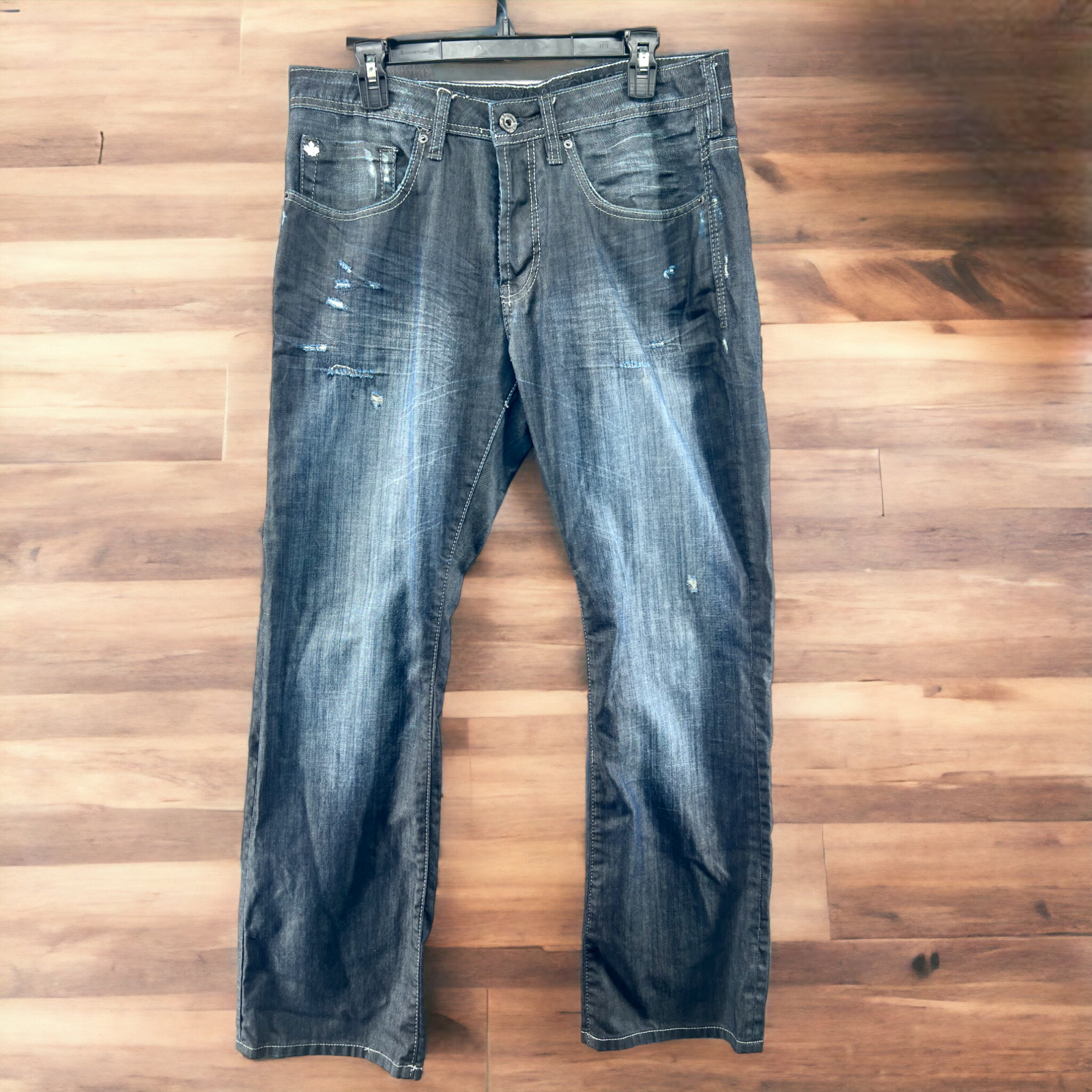Men's Size 34 X 32 Slim Boot Dark Wash Denim
