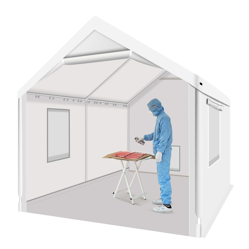 Rainproof Portable Paint Booth 3x3x2.7m Spray Booth With Replaceable Floor 