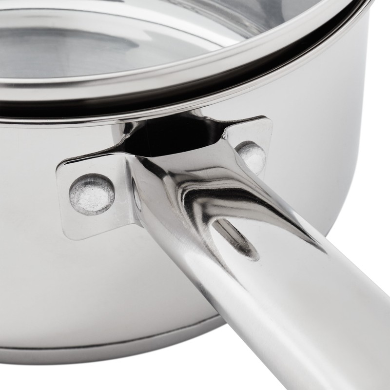 Stainless Steel 1-Quart Saucepan with Straining Lid Perfect for Soups