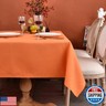MEANMOY 2 Pack Orange 210 GSM Water and Stain Resistant Rectangle Tablecloth - Solid 60 x 84 Inch Rectangular Table Cloth in Wrinkle Free Washable Polyester for Wedding, Party, Banquet (2 Pcs)