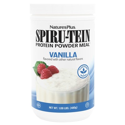 NaturesPlus SPIRU-TEIN Vanilla - 1.06 lbs - Spirulina Protein Powder - Vitami...
