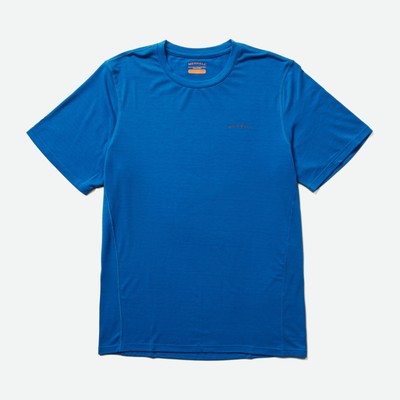 

Мужская футболка с коротким рукавом Merrell Tencel, синяя футболка  из полиэстера, Синий