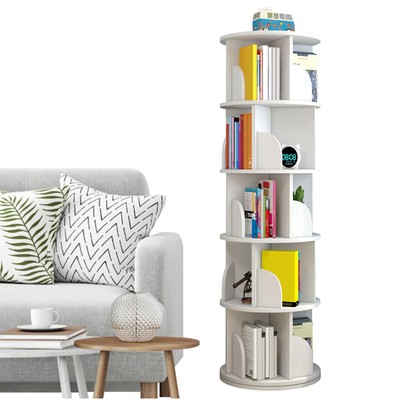 3 Tier Rotating Bookshelf Corner Bookshelf Space-Saving Expert 15.7*15.7*38.5in