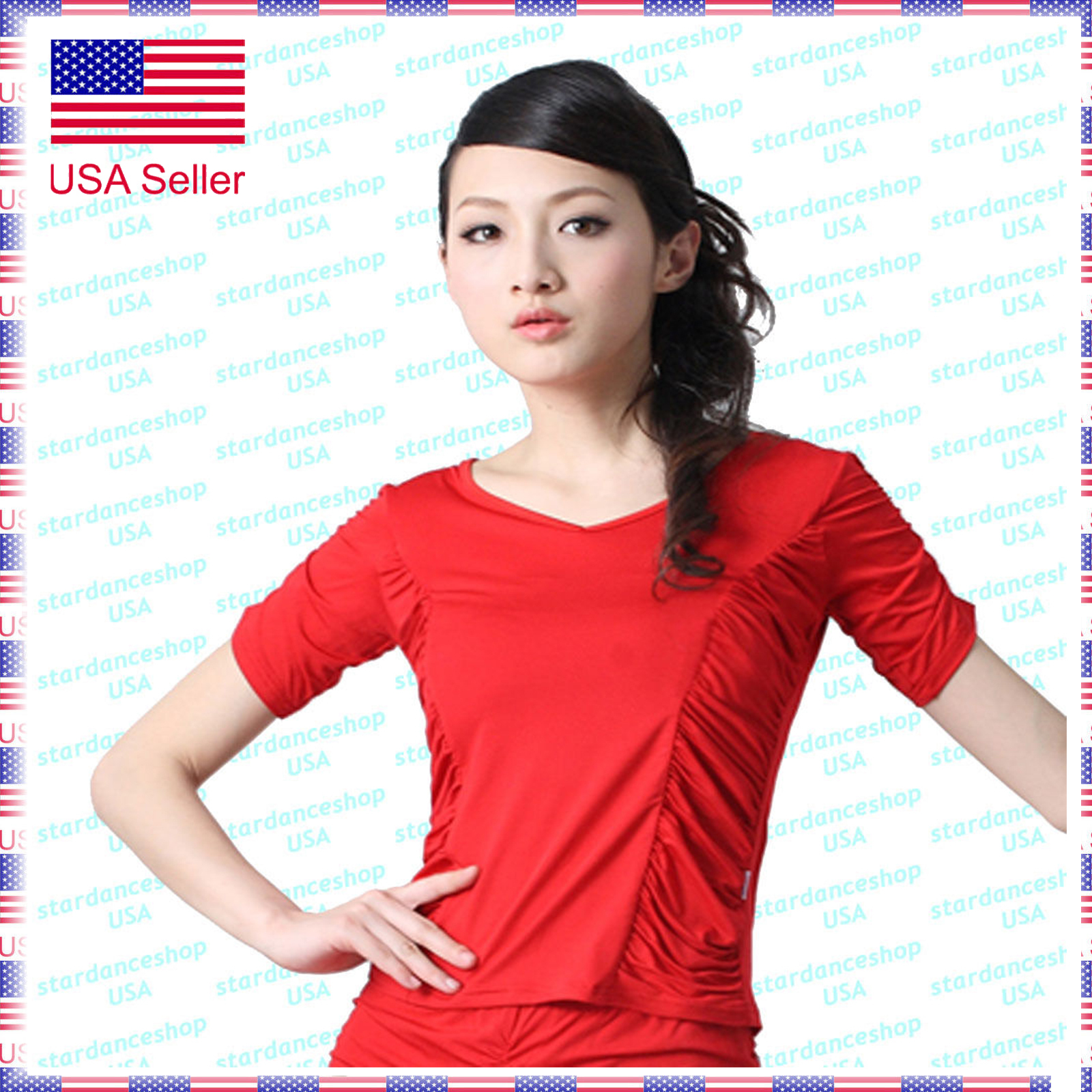 SALSATION トップス サイズS ZYM Latin Dance Clothes Girls Long SLeeves Short Tops Flower
