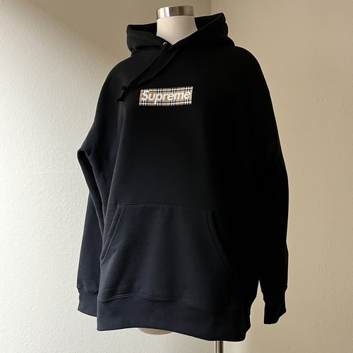 Supreme Burberry Black Box Logo Hoodie Sweatshirt Size L Supreme Burberry Black Box Logo Hoodie Sweatshirt Size L