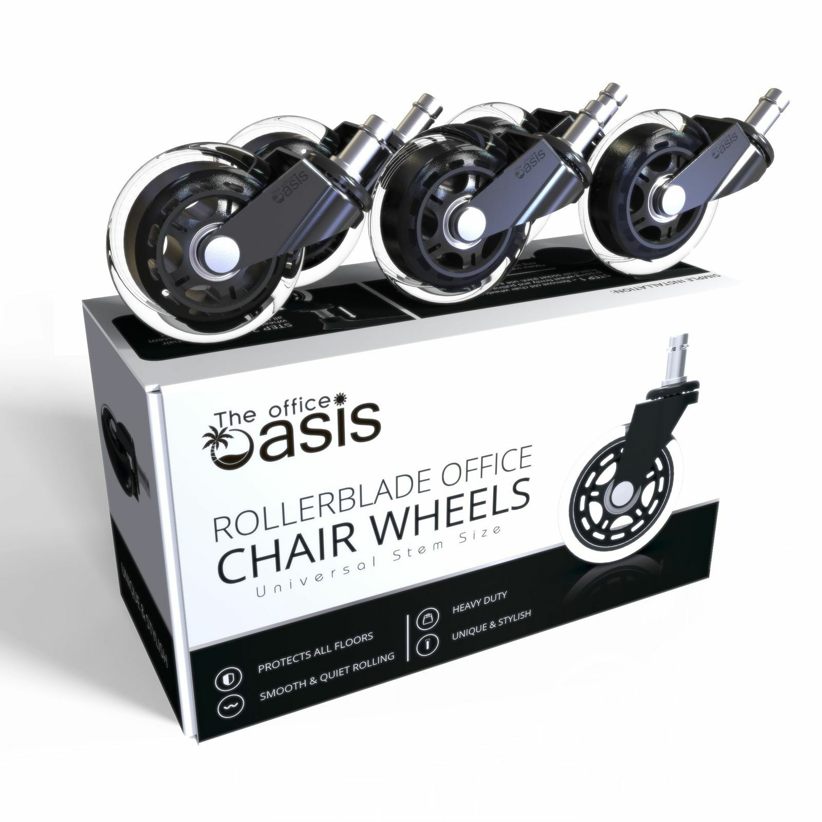 Office Oasis Office Chair Caster Wheels (Set of 5) - Heavy Duty