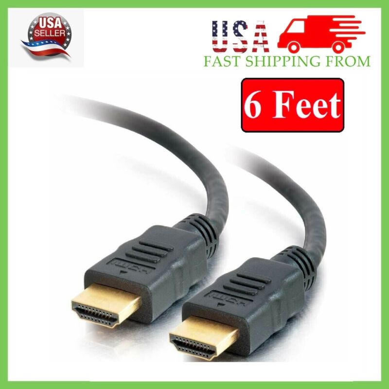 Premium Hdmi Cable 6ft For Bluray 3d Dvd Ps3 Hdtv Xbox Lcd Hd Tv 1080p Laptop Pc