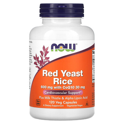 Now Foods Red Yeast Rice 120 растительных капсул с гарантией качества GMP, веганский, вегетарианский