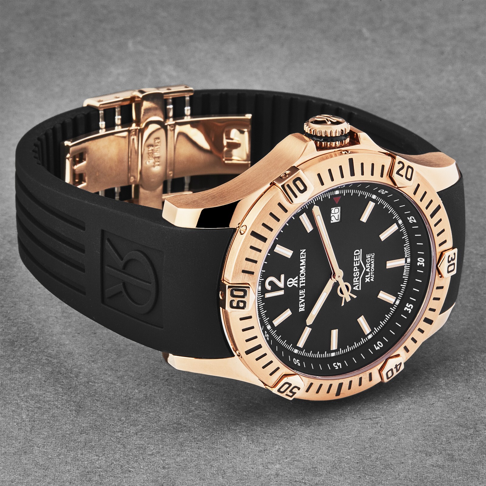 Pre-owned Revue Thommen Men's 'air Speed' Black Dial Automatic Watch 16070.4667