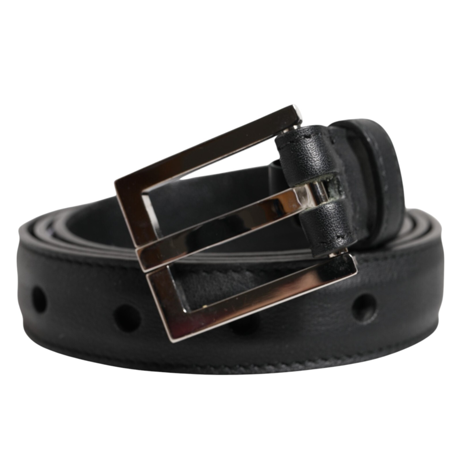 DOLCE & GABBANA Belt Black Classic Calfskin Leather Buckle