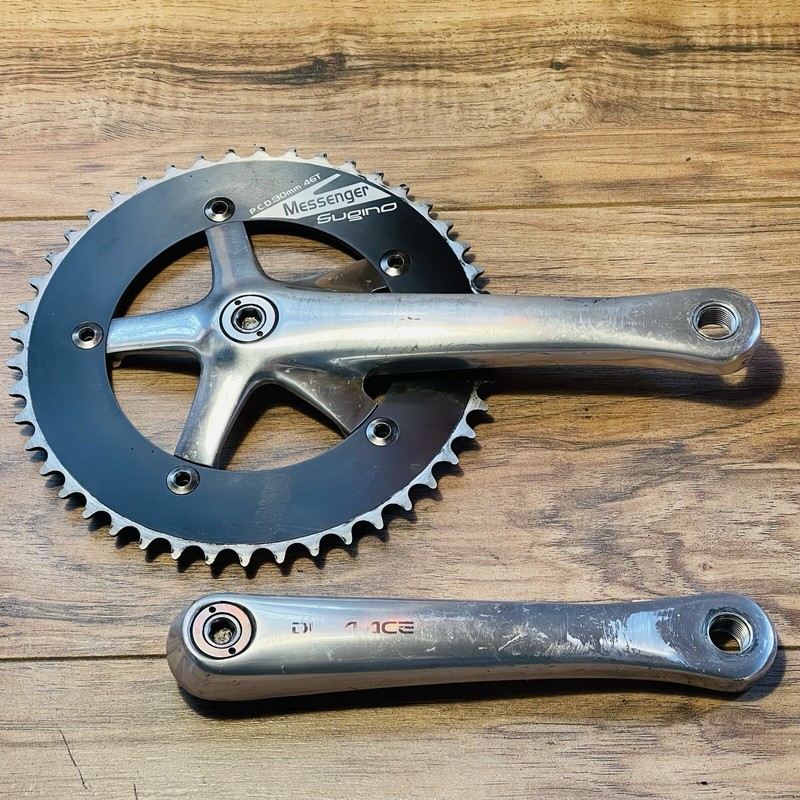 Used Dura-Ace FC-7700 Crankset 175 Sugino Messenger 46 Single Speed Chainring