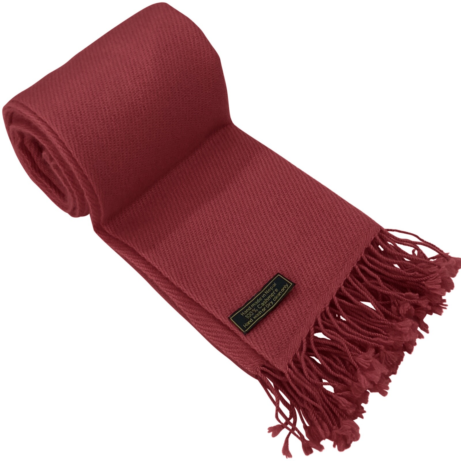 Maroon 100% Cashmere Shawl Pashmina Scarf Wrap Hand Made in Nepal CJ Apparel NEW