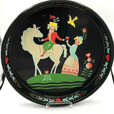 Vintage English horse theme porcelain handled platter
